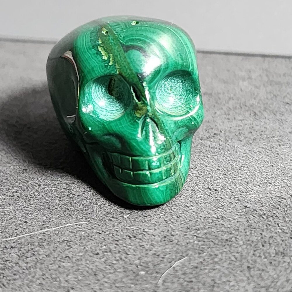 Small Malachite Skull (1x1 inch)